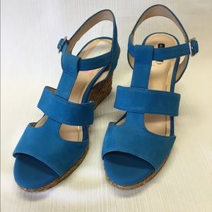 Alex Marie Blue Suede Wedges